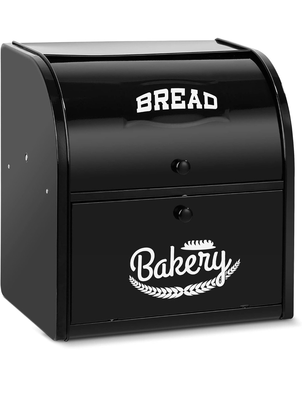 Bakery Black Bread Box - Classic Kitchen Storage